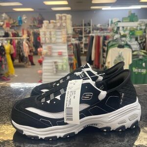 Skechers Black and White Women's Chunky Lace-Up Sneakers